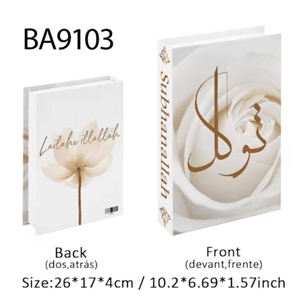 Luxury Islamic Decor Book Box Kaaba Faux Storage Books For Home Styling 26
