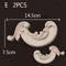 Carved Wood Appliques Set Decorative Furniture Onlays Corner Embellishments 2pcs 16