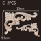 Carved Wood Appliques Set Decorative Furniture Onlays Corner Embellishments 2pcs 18