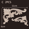 Carved Wood Appliques Set Decorative Furniture Onlays Corner Embellishments 2pcs 19