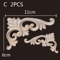 Carved Wood Appliques Set Decorative Furniture Onlays Corner Embellishments 2pcs 19
