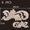 Carved Wood Appliques Set Decorative Furniture Onlays Corner Embellishments 2pcs 20
