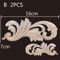 Carved Wood Appliques Set Decorative Furniture Onlays Corner Embellishments 2pcs 20