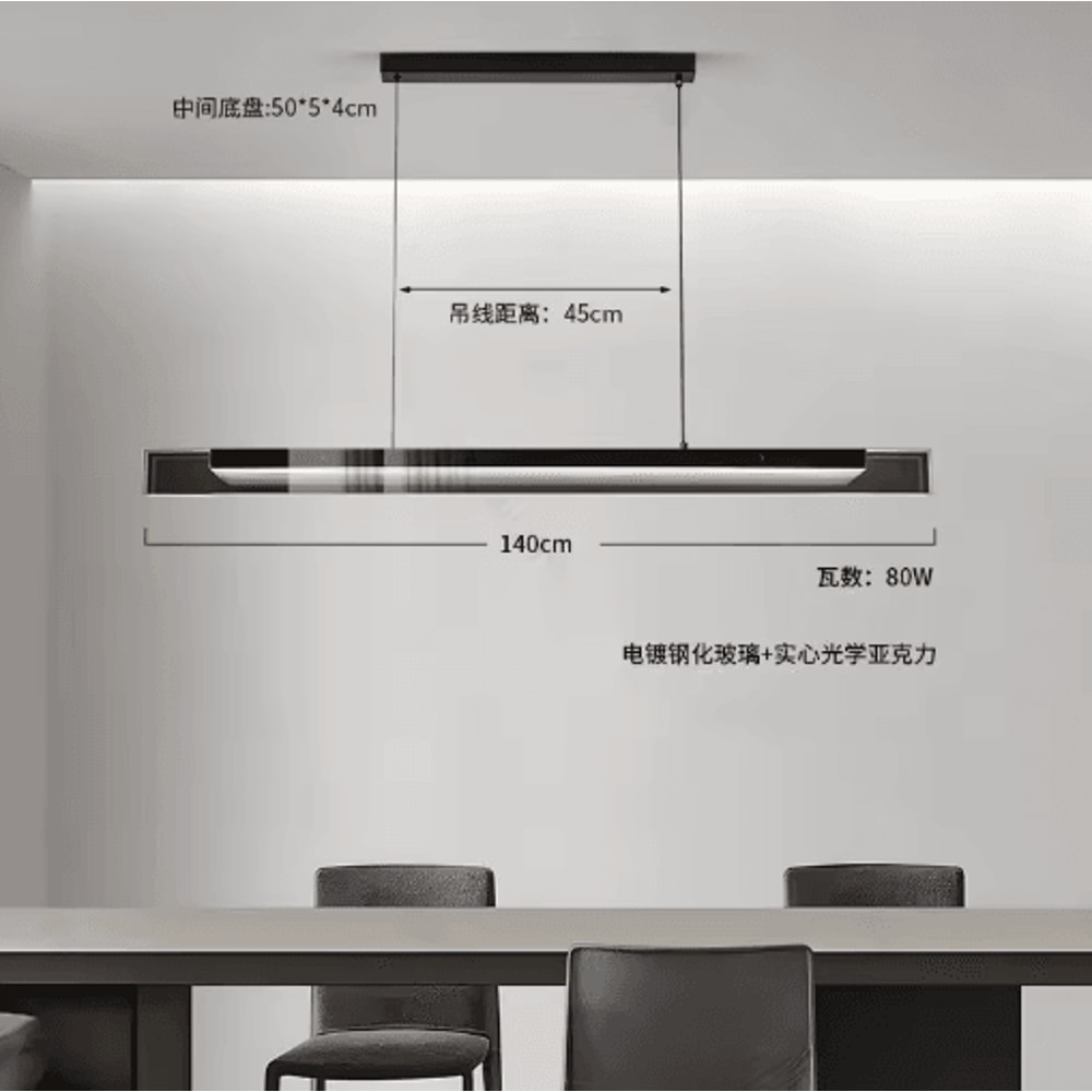 Modern Long Glass Pendant Light Elegant Kitchen Island Dining Room Chandelier 1