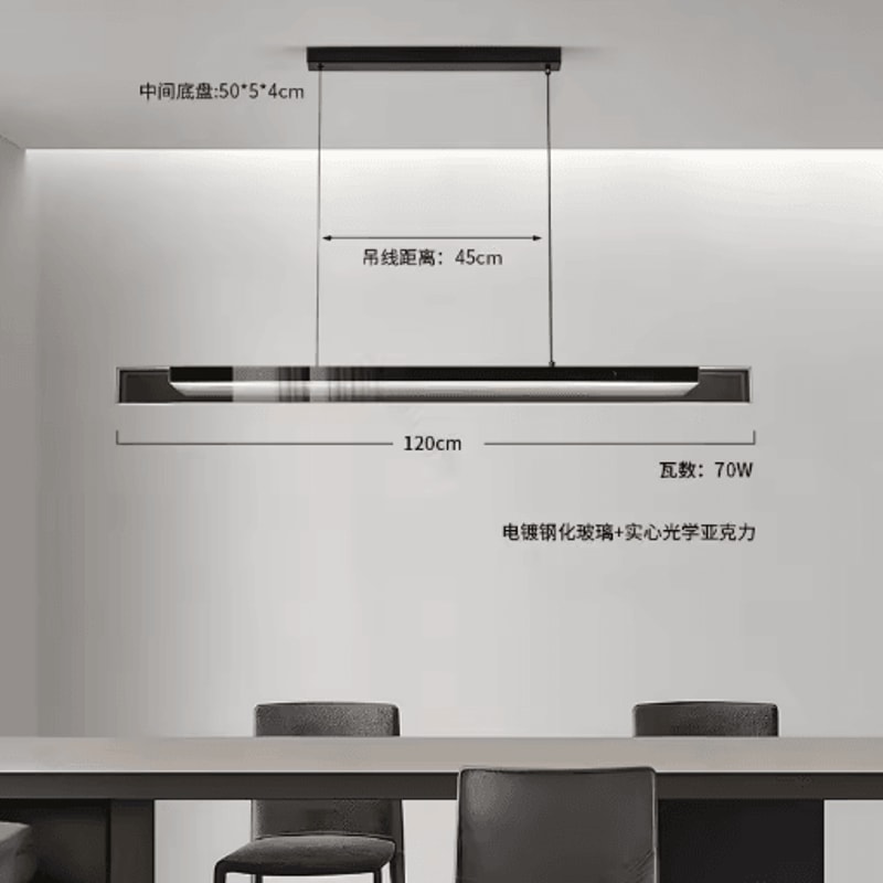 Modern Long Glass Pendant Light Elegant Kitchen Island Dining Room Chandelier 2