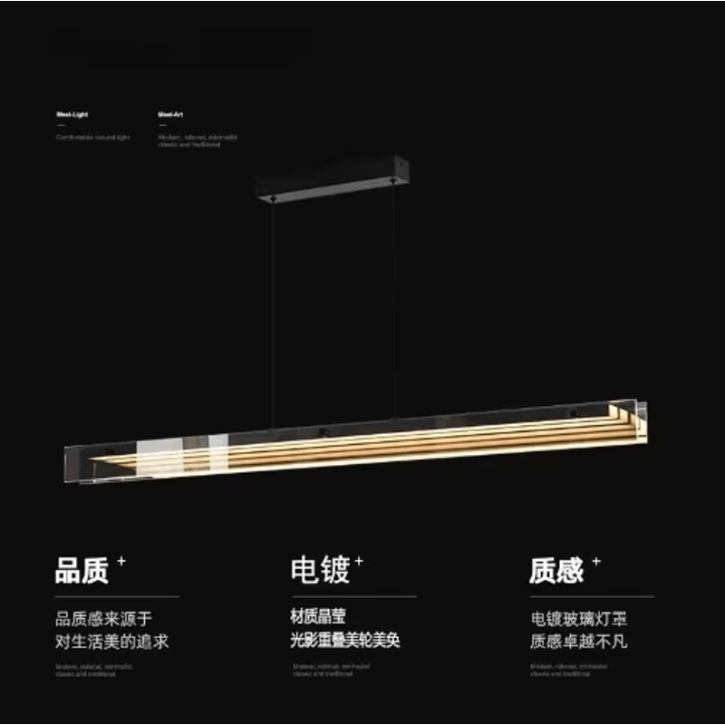 Modern Long Glass Pendant Light Elegant Kitchen Island Dining Room Chandelier 6