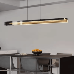 modern long glass pendant light elegant kitchen island & dining room chandelier