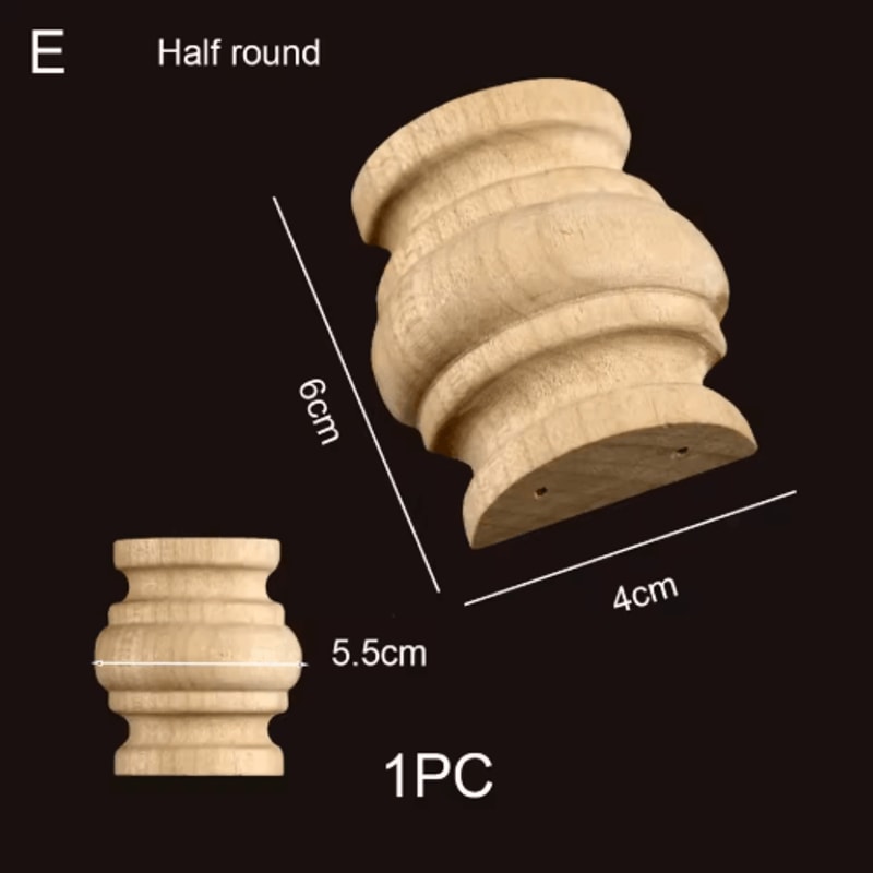 Roman Column Wood Carved Applique Half Round Furniture Onlay Decoration 17