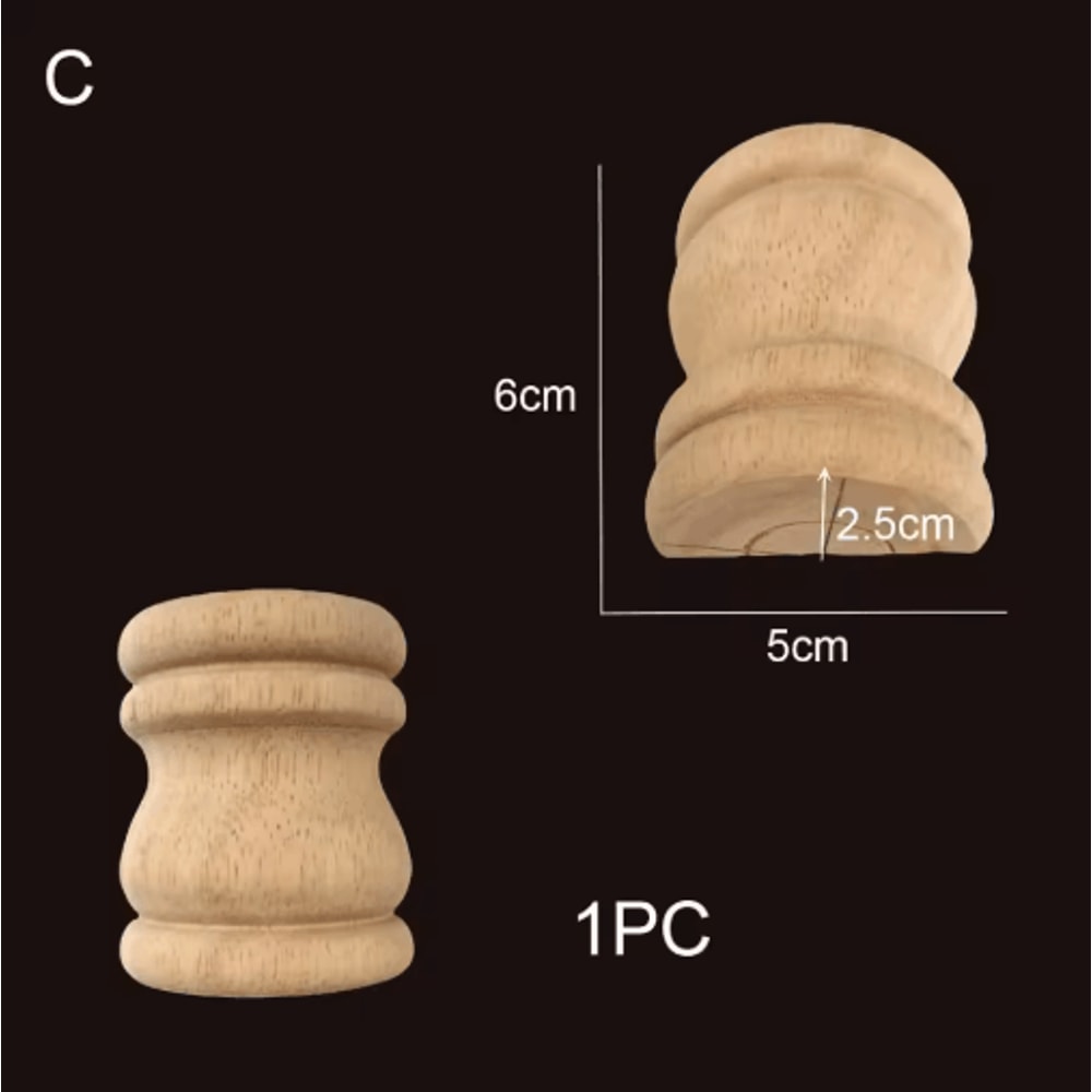Roman Column Wood Carved Applique Half Round Furniture Onlay Decoration 20