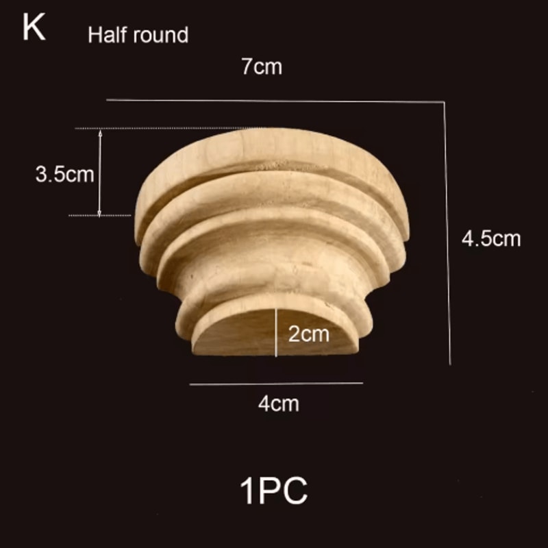 Roman Column Wood Carved Applique Half Round Furniture Onlay Decoration 8