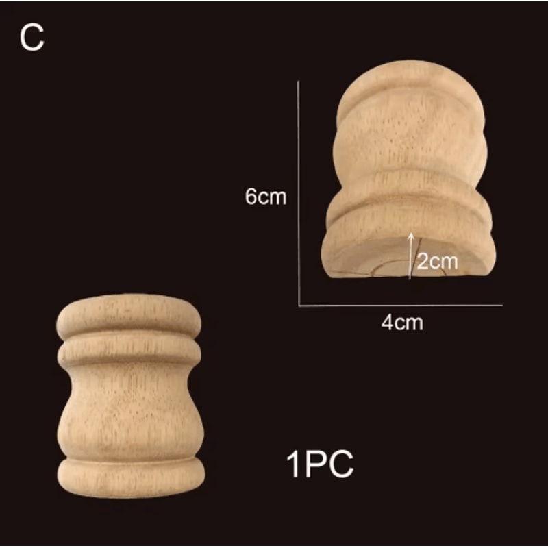 Roman Column Wood Carved Applique Half Round Furniture Onlay Decoration 21