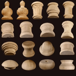 roman column wood carved applique – half round furniture onlay decoration