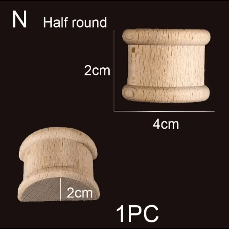 Roman Column Wood Carved Applique Half Round Furniture Onlay Decoration 28