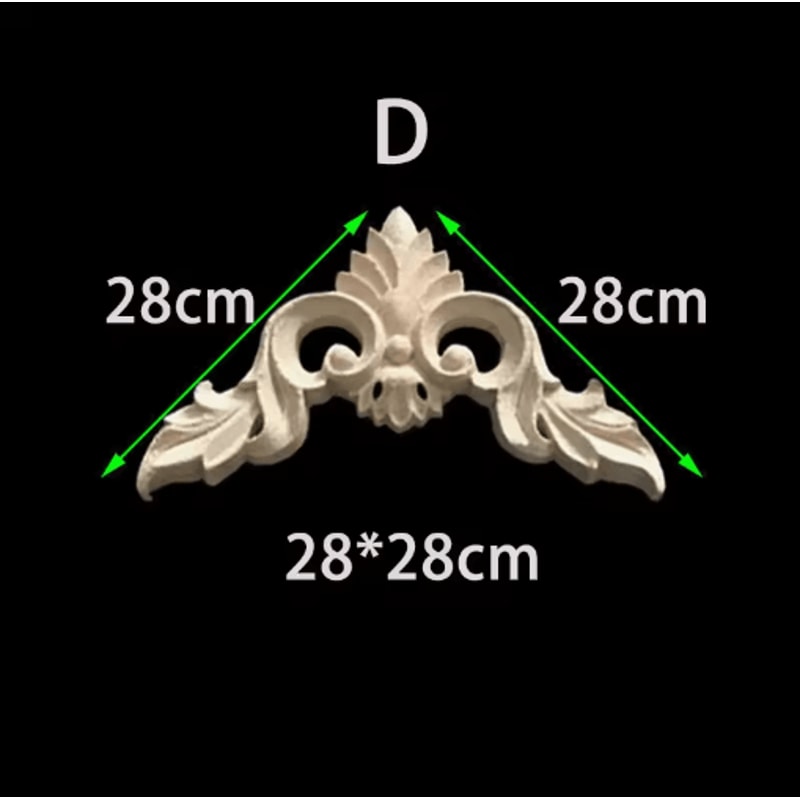 Unpainted Floral Wood Carving Appliques Decorative Corner Onlay Trim For Furniture 1