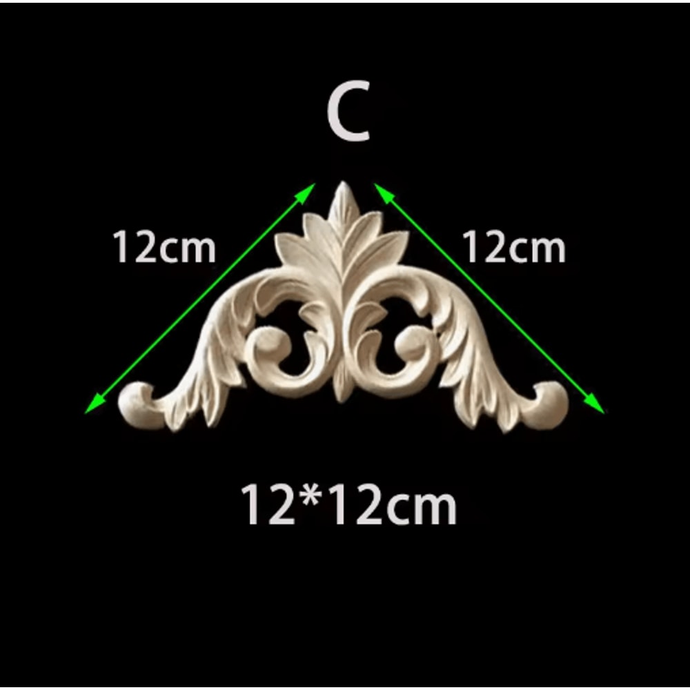 Unpainted Floral Wood Carving Appliques Decorative Corner Onlay Trim For Furniture 10