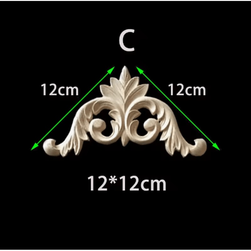 Unpainted Floral Wood Carving Appliques Decorative Corner Onlay Trim For Furniture 10