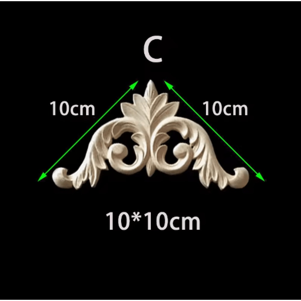 Unpainted Floral Wood Carving Appliques Decorative Corner Onlay Trim For Furniture 11