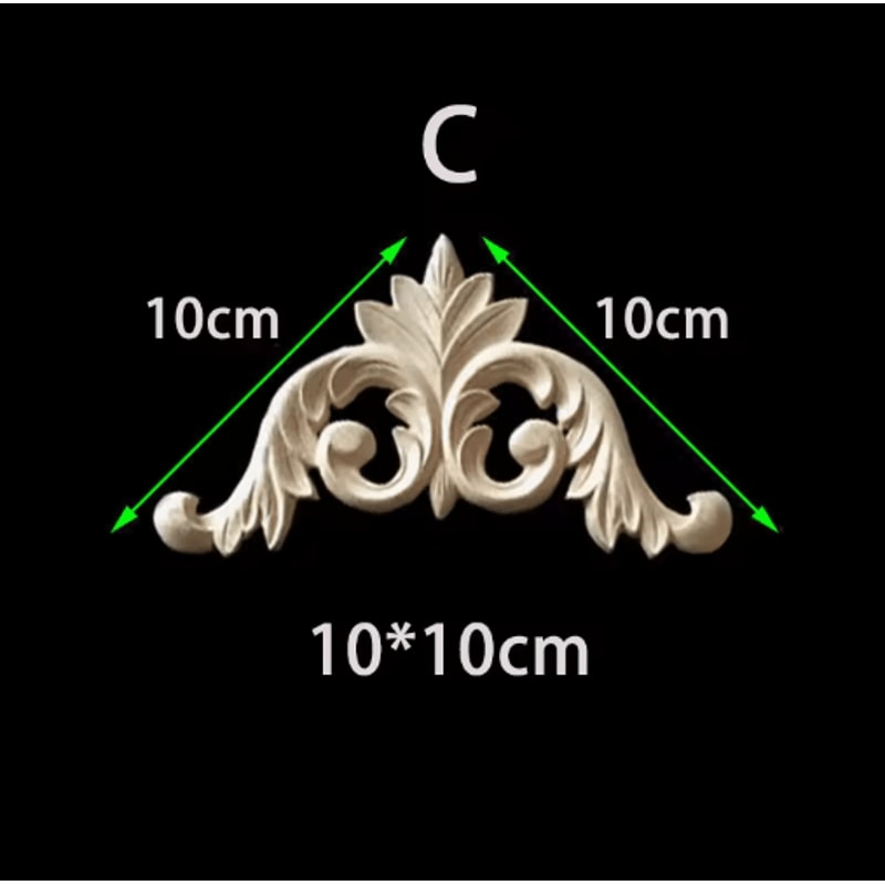 Unpainted Floral Wood Carving Appliques Decorative Corner Onlay Trim For Furniture 11