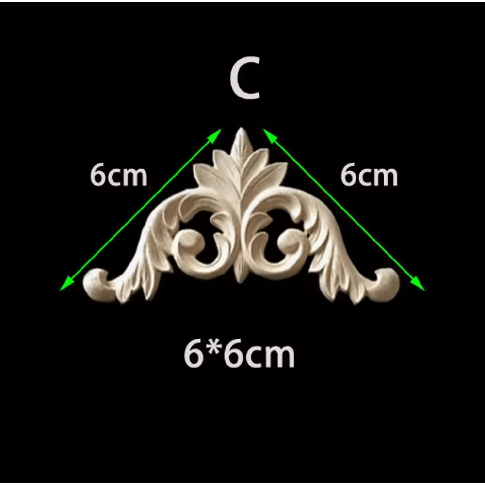 Unpainted Floral Wood Carving Appliques Decorative Corner Onlay Trim For Furniture 13