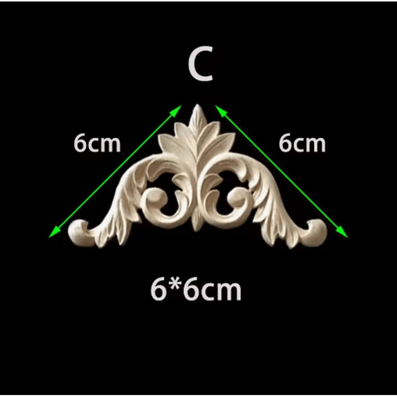 Unpainted Floral Wood Carving Appliques Decorative Corner Onlay Trim For Furniture 13