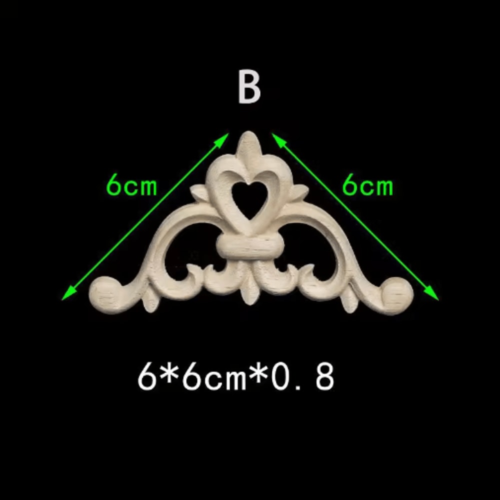 Unpainted Floral Wood Carving Appliques Decorative Corner Onlay Trim For Furniture 18