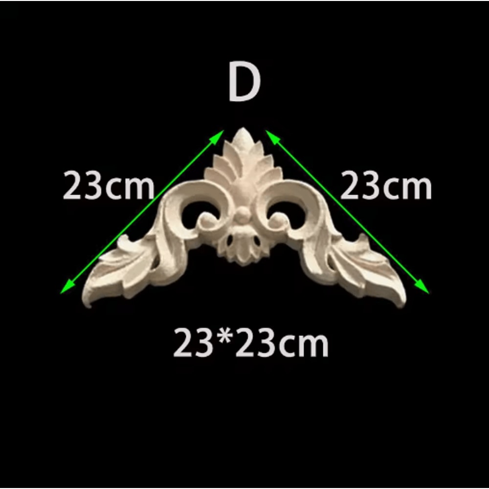 Unpainted Floral Wood Carving Appliques Decorative Corner Onlay Trim For Furniture 2