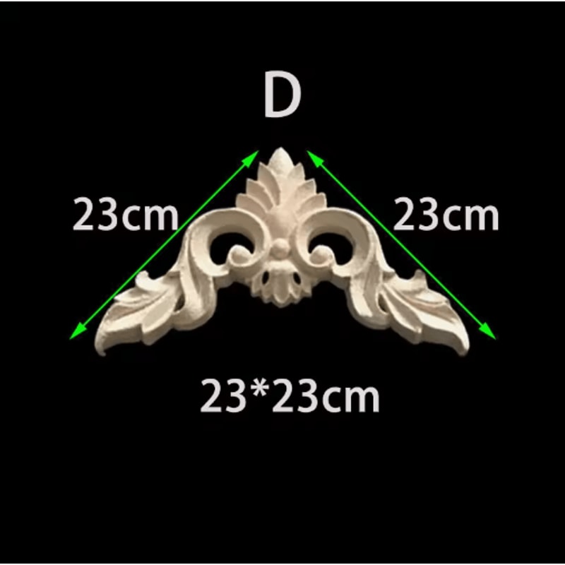 Unpainted Floral Wood Carving Appliques Decorative Corner Onlay Trim For Furniture 2