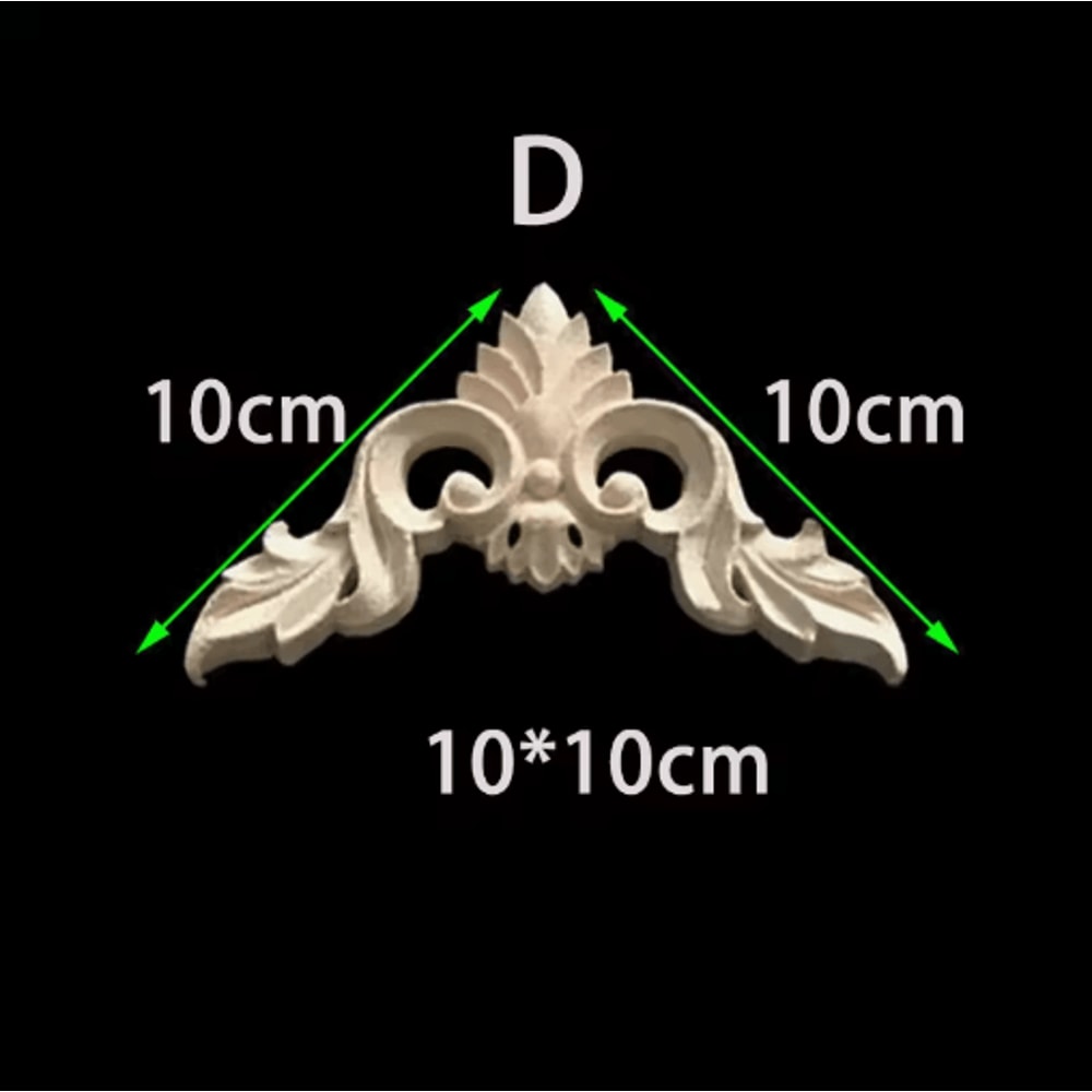 Unpainted Floral Wood Carving Appliques Decorative Corner Onlay Trim For Furniture 5