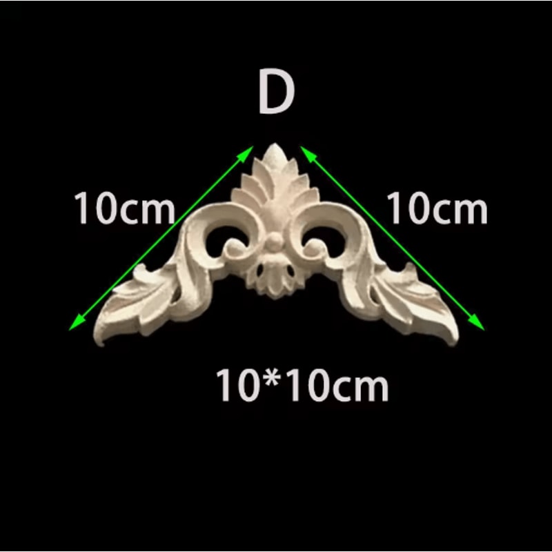 Unpainted Floral Wood Carving Appliques Decorative Corner Onlay Trim For Furniture 5