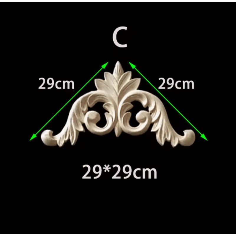 Unpainted Floral Wood Carving Appliques Decorative Corner Onlay Trim For Furniture 7