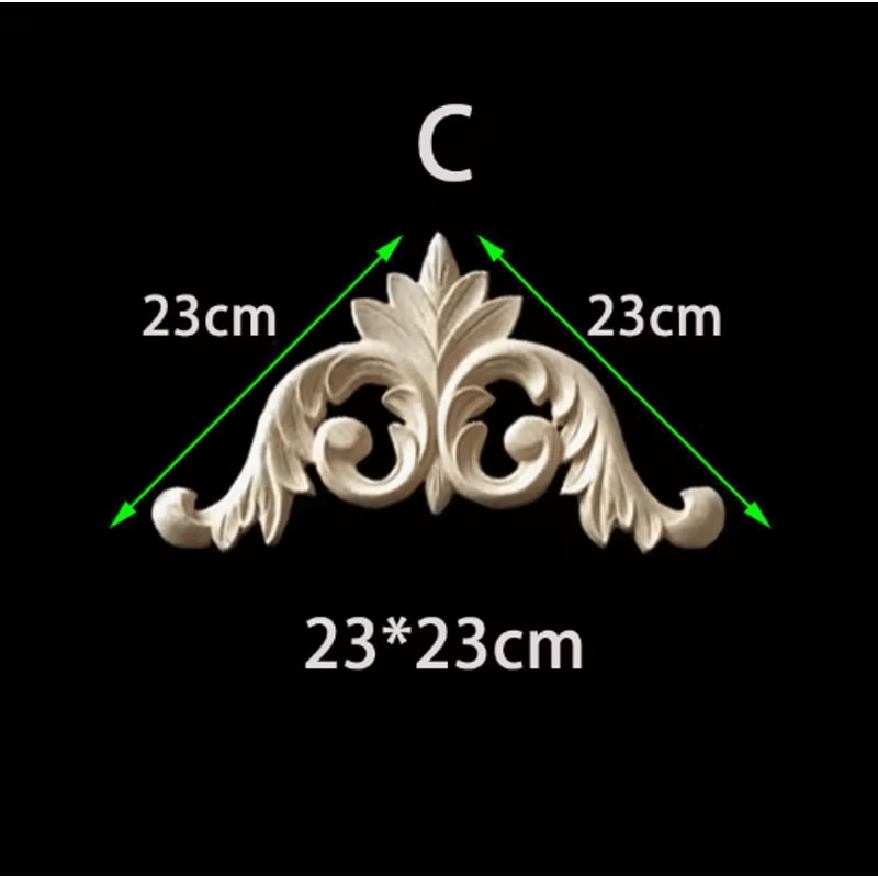 Unpainted Floral Wood Carving Appliques Decorative Corner Onlay Trim For Furniture 8