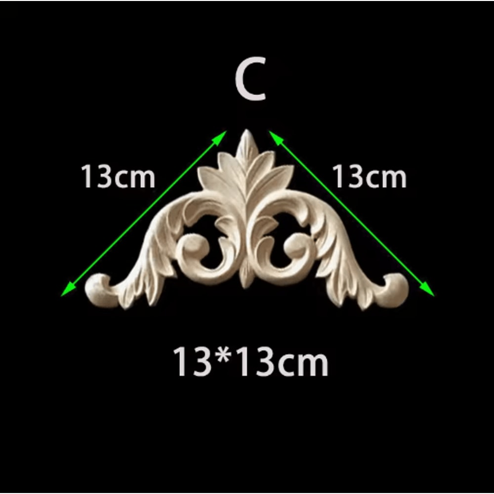 Unpainted Floral Wood Carving Appliques Decorative Corner Onlay Trim For Furniture 9