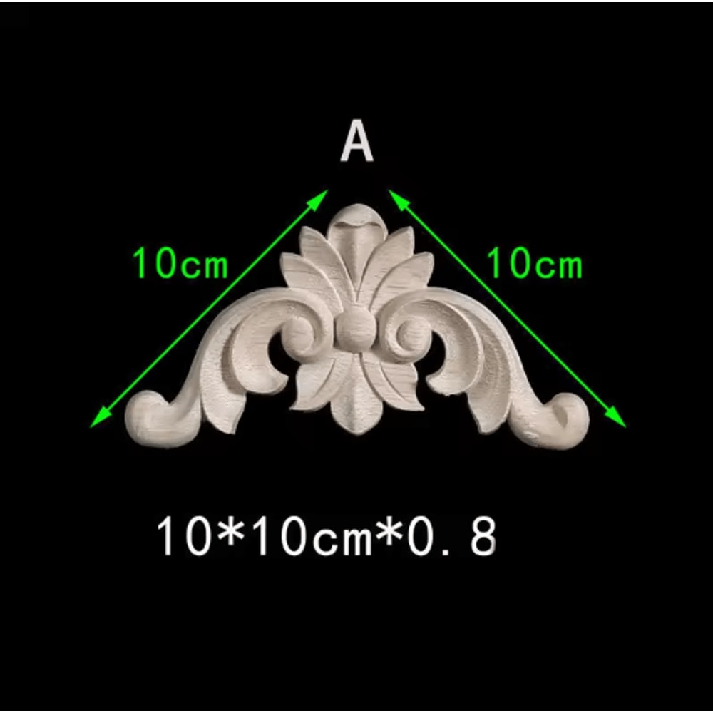 Unpainted Floral Wood Carving Appliques Decorative Corner Onlay Trim For Furniture 23