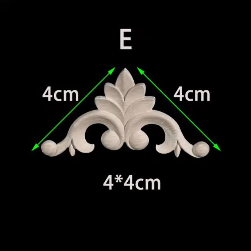 Unpainted Floral Wood Carving Appliques Decorative Corner Onlay Trim For Furniture 28