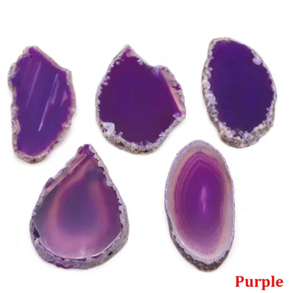 Natural Onyx Agate Geode Slice Crystal Pendant Healing Decor Stone 2