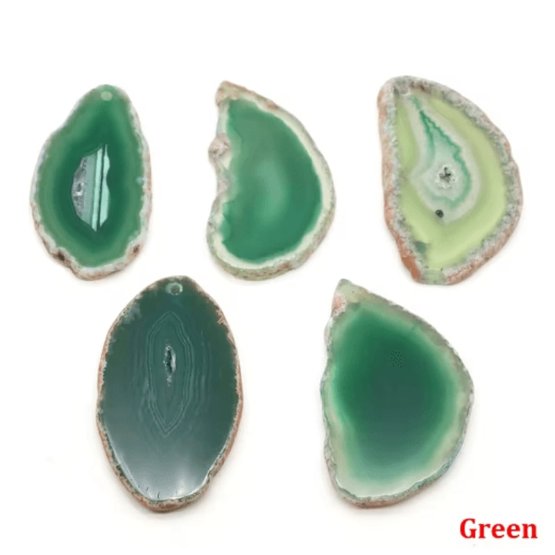 Natural Onyx Agate Geode Slice Crystal Pendant Healing Decor Stone 3