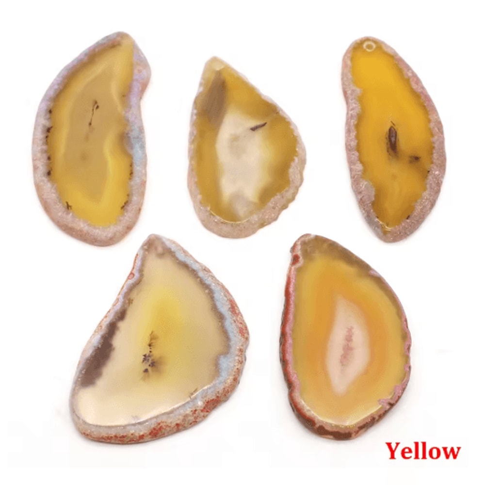 Natural Onyx Agate Geode Slice Crystal Pendant Healing Decor Stone 5