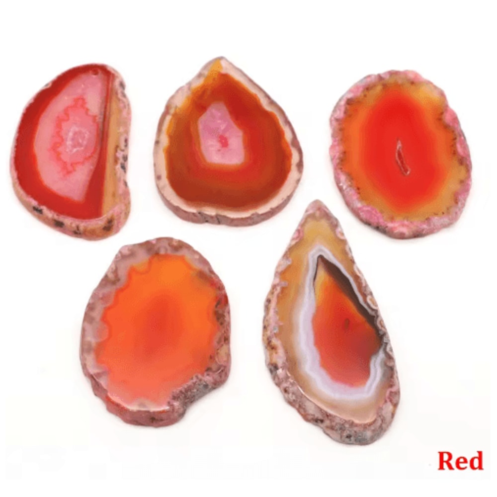 Natural Onyx Agate Geode Slice Crystal Pendant Healing Decor Stone 6