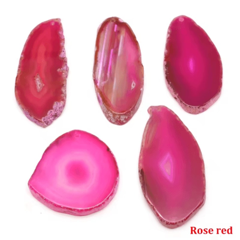 Natural Onyx Agate Geode Slice Crystal Pendant Healing Decor Stone 8