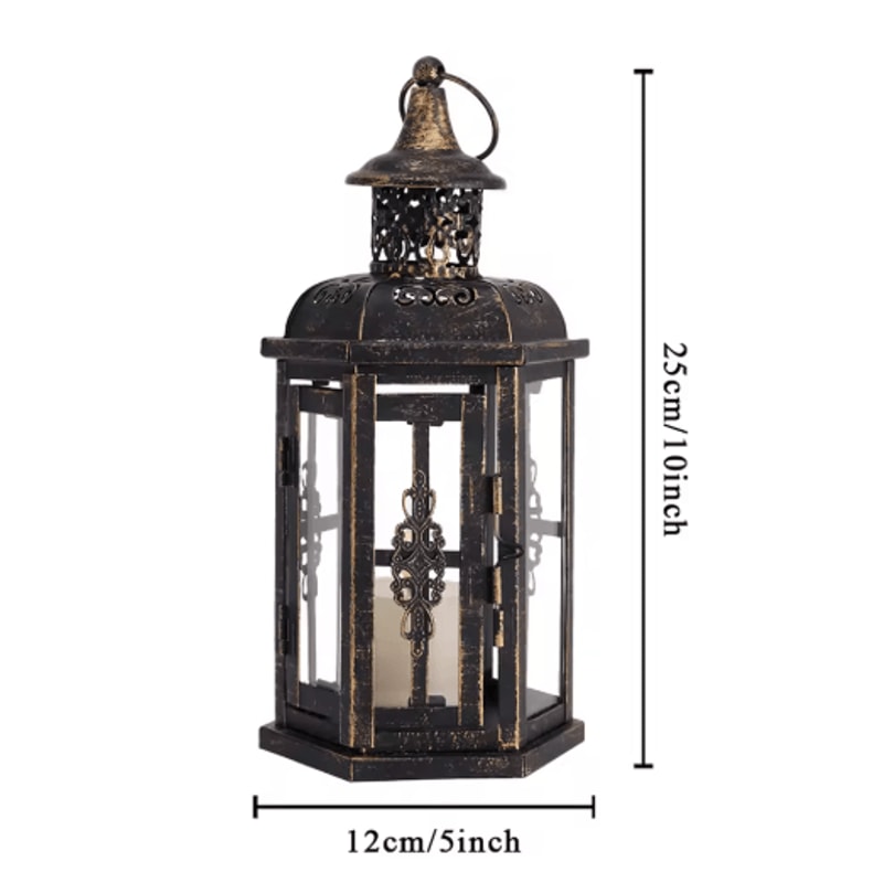Vintage Hanging Candle Lantern 11 Metal Decorative Lantern For Indoor Outdoor Decor 2
