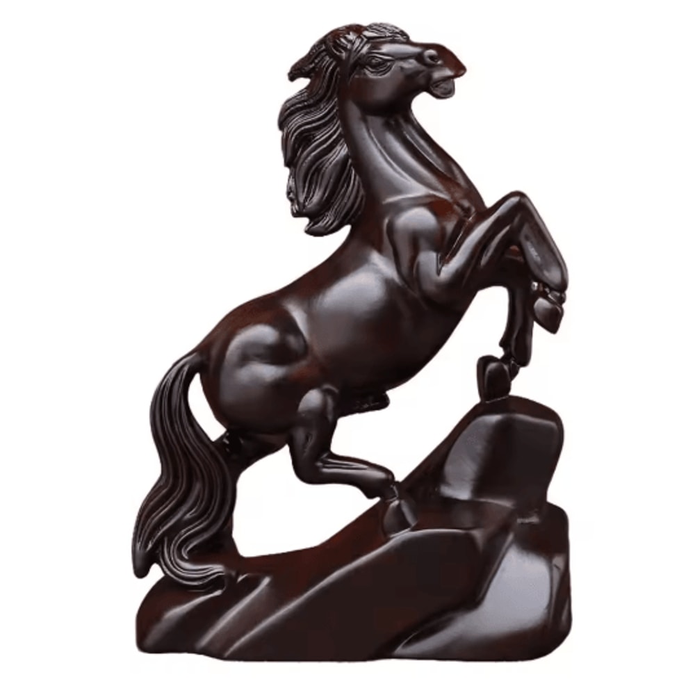 Rosewood Feng Shui Horse Statue Lucky Zodiac Horse Decor For Wealth Success 1