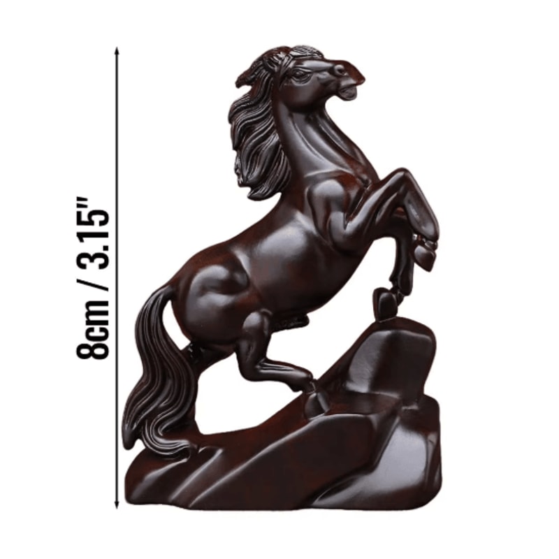 Rosewood Feng Shui Horse Statue Lucky Zodiac Horse Decor For Wealth Success 7