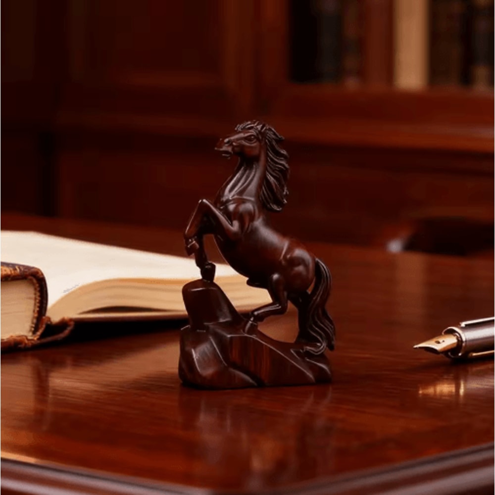 Rosewood Feng Shui Horse Statue Lucky Zodiac Horse Decor For Wealth Success 9
