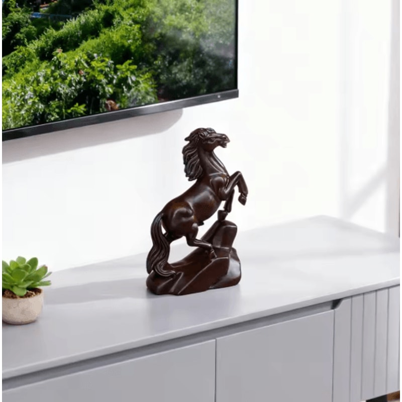 Rosewood Feng Shui Horse Statue Lucky Zodiac Horse Decor For Wealth Success 11