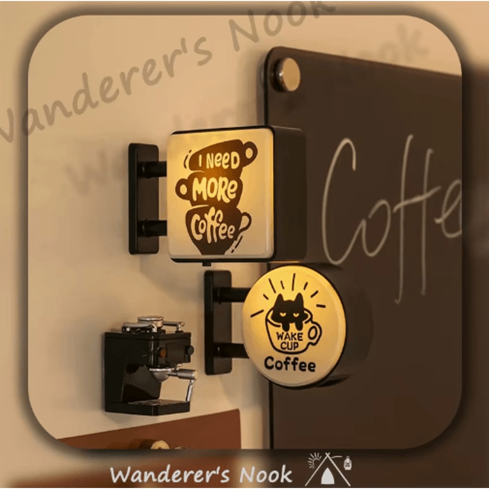 LED Coffee Neon Sign Magnet Mini Pegboard Coffee Corner Decor For Home Bar 14