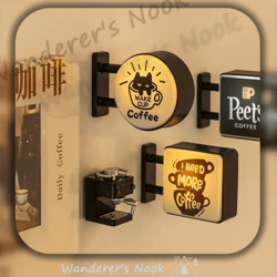 led coffee neon sign magnet mini pegboard coffee corner decor for home bar
