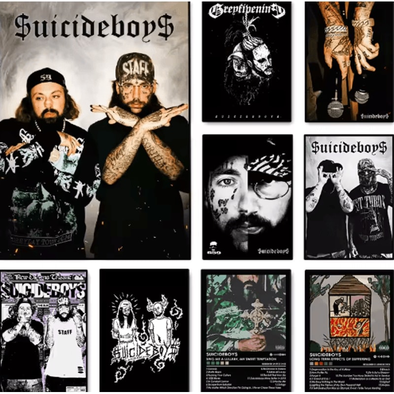 Suicideboys Vintage Rap Album Poster Hip Hop Canvas Wall Art Decor 0