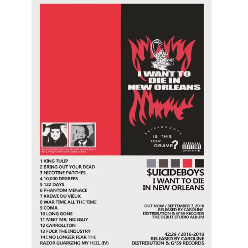 Suicideboys Vintage Rap Album Poster Hip Hop Canvas Wall Art Decor 6