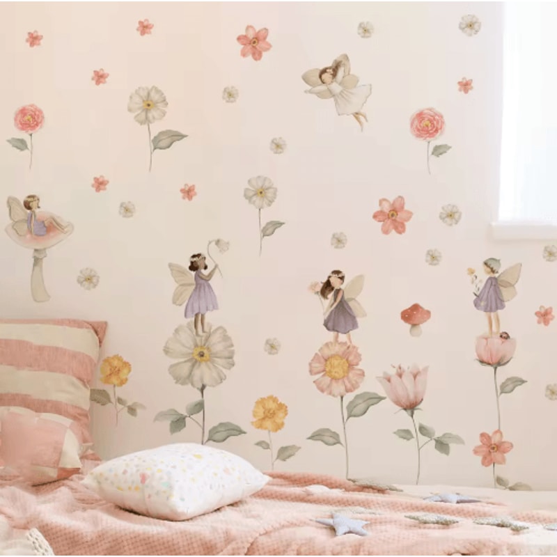 Watercolor Unicorn Rainbow Wall Stickers Fairy Kids Room Decor Decals 7