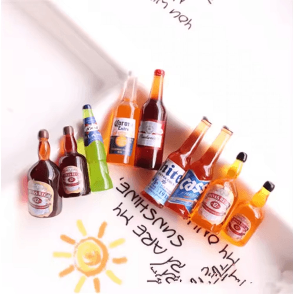 10pcs Miniature Beer Glass Set Resin Dollhouse Drink Accessories 4